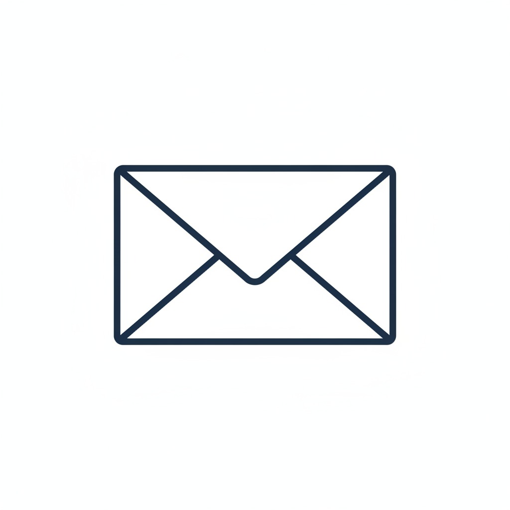 A simple line drawing of a closed envelope.